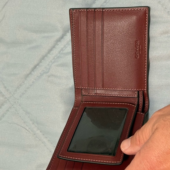 Coach Embossed Red Leather wallet Set - Picture 6 of 7